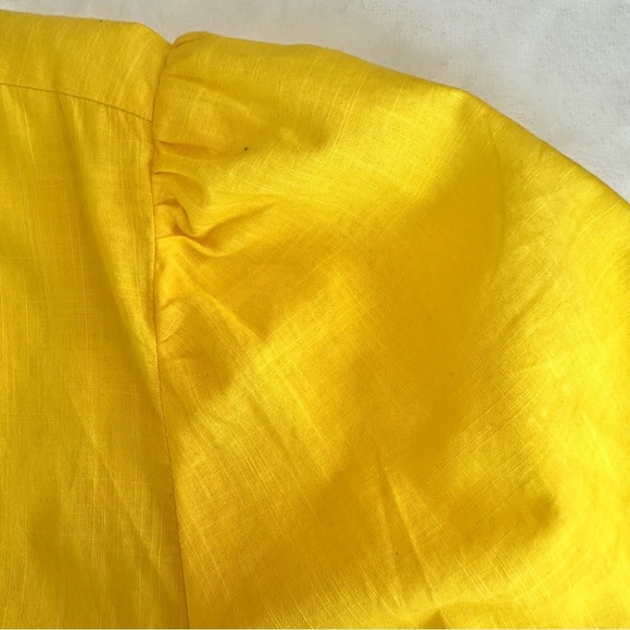 Banana Republic Yellow Balloon Sleeve Wrap Top XXL - Picture 6 of 8
